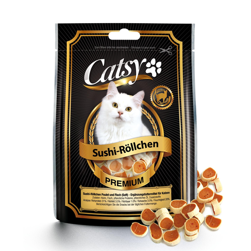 Catsy snack pour chats rouleaux de Sushi poulet & poisson - MyStetho Veterinary