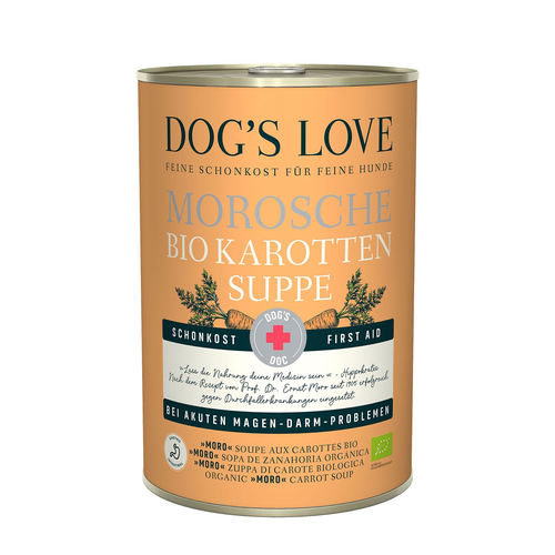Dog's Love nourriture allégée soupe aux carottes Morosche BIO - MyStetho Veterinary