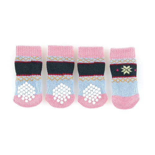 Swisspet chaussettes pour chiens avec antiglisse, Naturi, rose/bleu claire - MyStetho Veterinary
