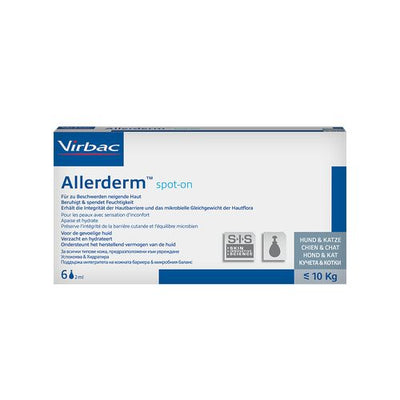Allerderm SIS Spot on 6 pipettes à 2 ml (jusqu'à 10 kg) Virbac 
