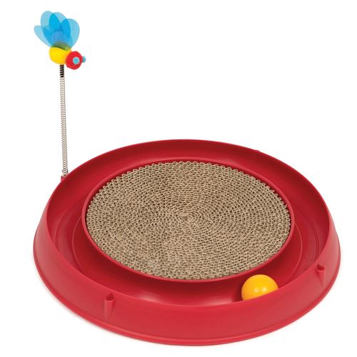 Catit Play Ball Circuit Scratching Pad 3-in-1 Spielzeug für Katzen in rot - MyStetho Veterinary