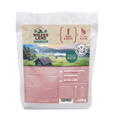 Wildes Land Feline Adult boeuf et canard avec légumes 400g - MyStetho Veterinary