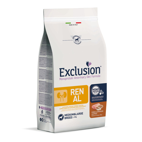 Exclusion Dog VET Renal Adult Medium &amp; Large Pork, 12kg - MyStetho Veterinary