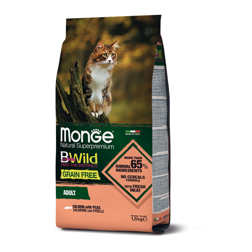 Monge chat Bwild GF adulte saumon 1,5kg - MyStetho Veterinary