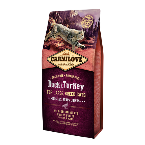 Carnilove Cat Adulte Grandes Races - Canard & Dinde 6kg - MyStetho Veterinary