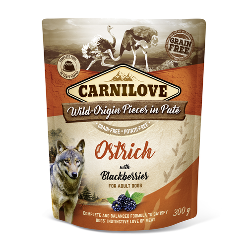 Carnilove Dog Adulte Pouch Paté - Autruche aux mûres 300g - MyStetho Veterinary