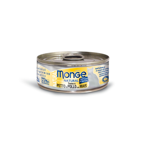 Monge Natural Cat Ad. Tuna&amp;Chic&amp;Corn 80g - MyStetho Veterinary