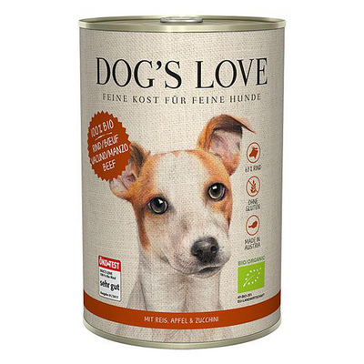 Dog&#039;s Love Bio  Boeuf, riz, pomme &amp; courgette, 400g - MyStetho Veterinary