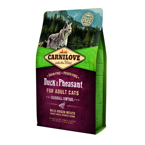 Carnilove Cat Adulte - Canard & Faisan / Contrôle des boules de poils 2kg - MyStetho Veterinary