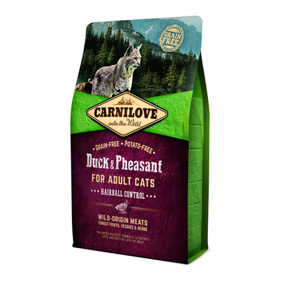 Carnilove Cat Adulte - Canard & Faisan / Contrôle des boules de poils 2kg - MyStetho Veterinary