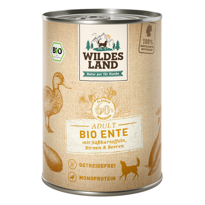 Wildes Land Canine Adult BIO canard avec patate douce 400g - MyStetho Veterinary