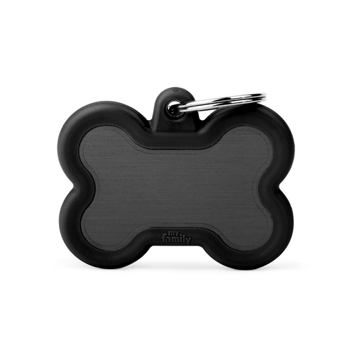 MyFamily Black Bone Alu ID Tag für Hunde in schwarz - MyStetho Veterinary