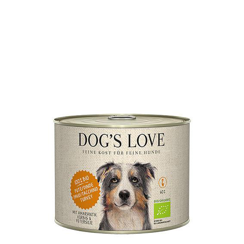 Dog&#039;s Love BIO dinde, amarante, citrouille &amp; petersil, 200g - MyStetho Veterinary