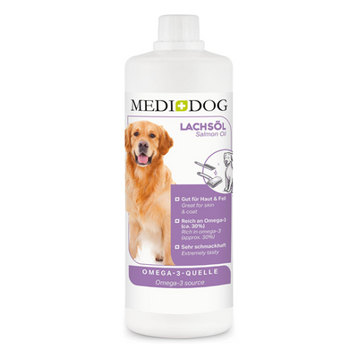 Medidog huile de saumon oméga 3, 1L - MyStetho Veterinary