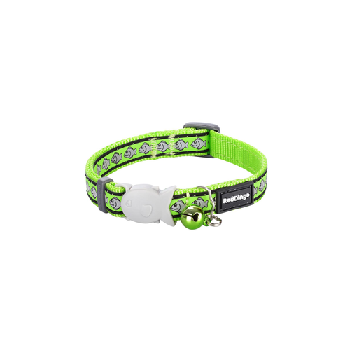 RedDingo RougeDingo Collier pour chat Reflective Fish Lime Vert - XS - MyStetho Veterinary