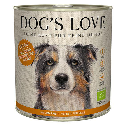 Dog&#039;s Love BIO dinde, amarante, citrouille &amp; petersil, 800g - MyStetho Veterinary