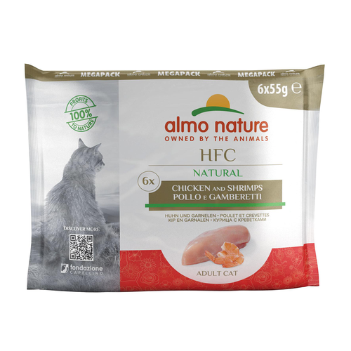 Almo HFC Natural Poulet &amp; Crevettes 6x55g - MyStetho Veterinary