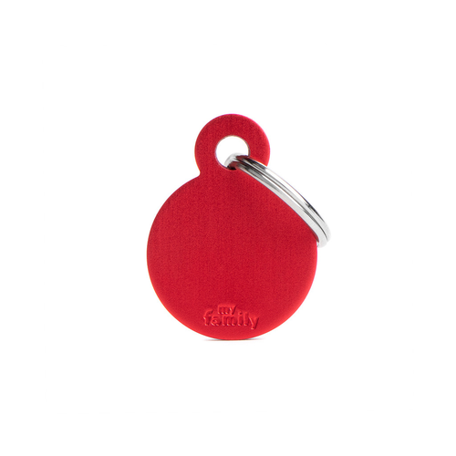 MyFamily Round Aluminum ID Tag für Hunde in rot - MyStetho Veterinary