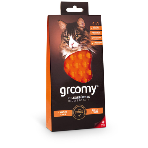 Groomy  Wellness-brosse pour chats, poil long - MyStetho Veterinary