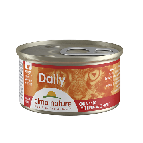 Almo Daily Cat Häppchen mit Rind Nassfutter für Katzen (85g) - MyStetho Veterinary