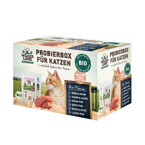 Wildes Land Feline Adult BIO Probierbox 85g - MyStetho Veterinary