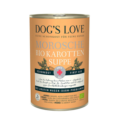 Dog&#039;s Love nourriture allégée soupe aux carottes Morosche BIO - MyStetho Veterinary