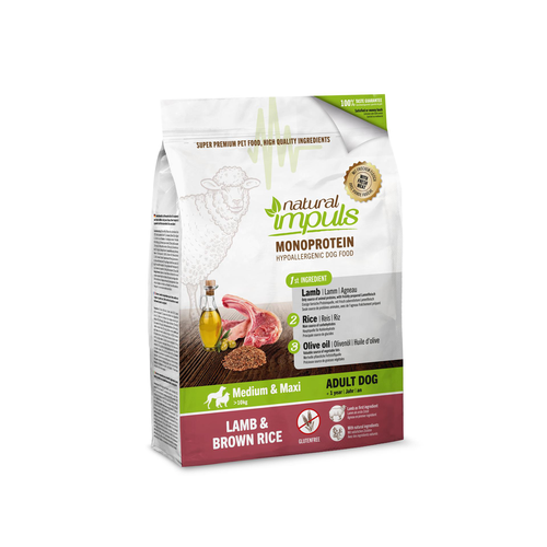 Natural impuls Adult Agneau avec riz brun - MyStetho Veterinary