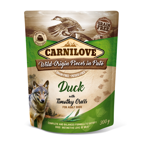 Carnilove Dog Adulte Pouch Paté - Canard à l'herbe de fléole 300g - MyStetho Veterinary