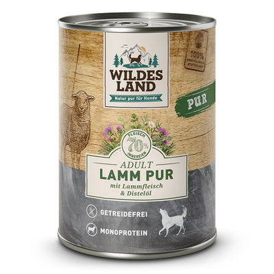 Wildes Land Canine Adult PUR agneau avec de l'huile de carthame 400g - MyStetho Veterinary