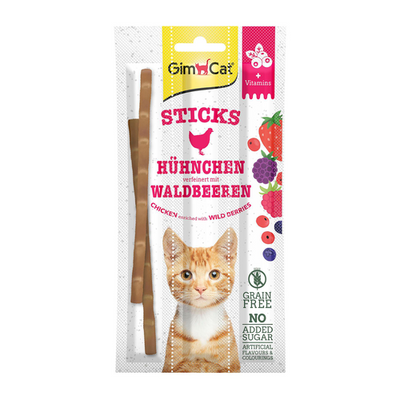 GimCat Superfood sticks duo, poulet &amp; fruits des bois - MyStetho Veterinary