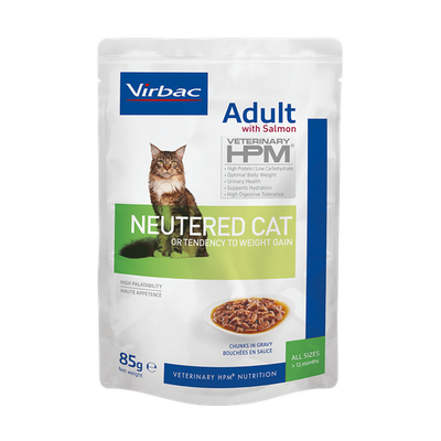 HPM Adult Cat Salmon Neutered 85 g - MyStetho Veterinary