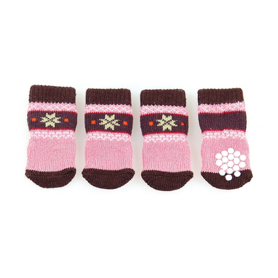 Swisspet chaussettes pour chiens avec antiglisse, Naturi, rose/brun foncé - MyStetho Veterinary