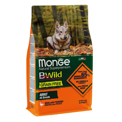 Monge BWild GF Adult Duck 2,5kg - MyStetho Veterinary