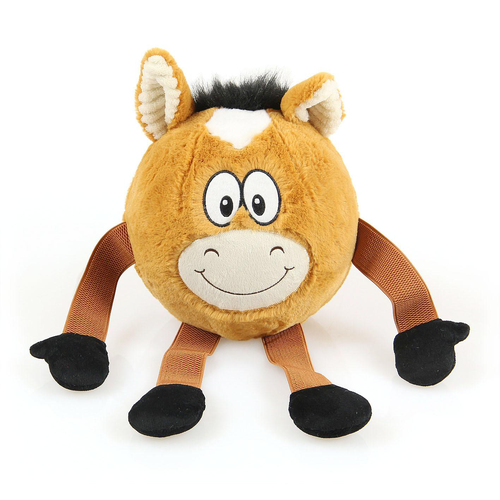 Swisspet Faceball cheval en peluche, brun, sans couinement - MyStetho Veterinary