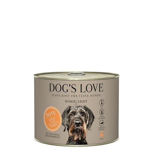 Dog&#039;s Love Senior dinde, courgette &amp; herbes de Johannis, 200g - MyStetho Veterinary