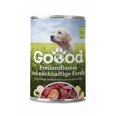 Goood Canine Junior Agneau élevé en plein air et truite d’aquaculture durable  400 g - MyStetho Veterinary