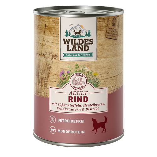 Wildes Land Canine Adult boeuf avec patate douce 400g - MyStetho Veterinary