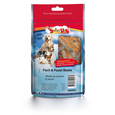 SwissDog Steaks au poisson &amp; poulet - MyStetho Veterinary