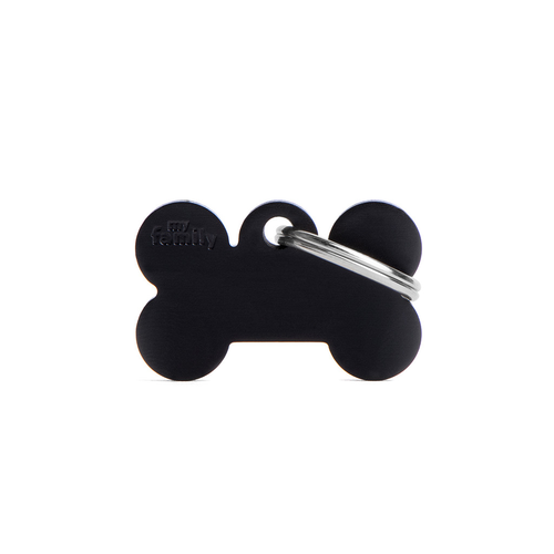 MyFamily Bone Aluminum ID Tag für Hunde in schwarz - MyStetho Veterinary