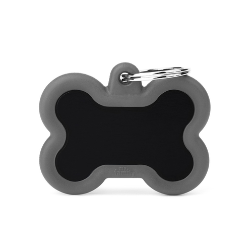 MyFamily Black Bone Alu ID Tag für Hunde in grau - MyStetho Veterinary