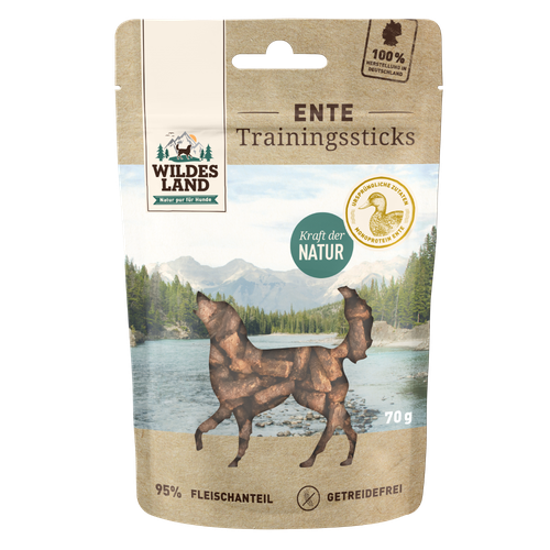 Wildes Land Canine canard bâtonnets 70g - MyStetho Veterinary