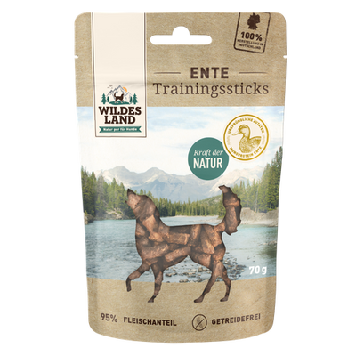 Wildes Land Canine canard bâtonnets 70g - MyStetho Veterinary