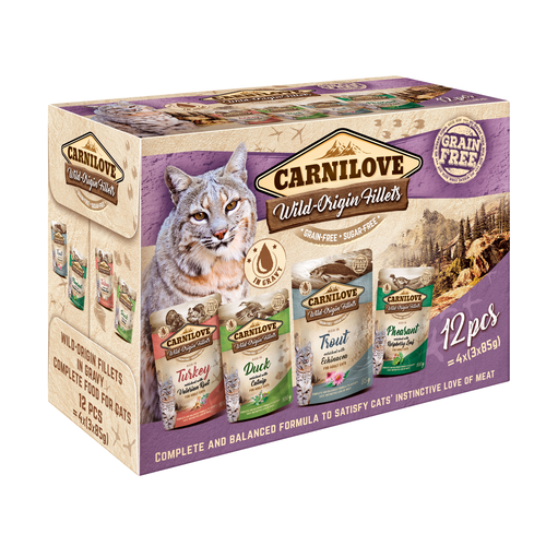 Carnilove Cat Adulte Pouch Ragout - Multipack avec 4 variétés  85g - MyStetho Veterinary