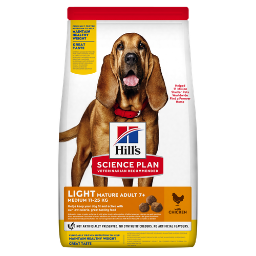 Hill's Science Plan Light Medium Mature Adult 7+ Chicken 14 kg - MyStetho Veterinary