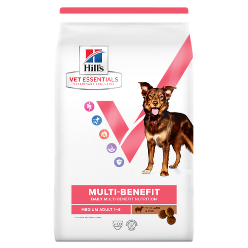 Hill's Vet Essentials MULTI-BENEFIT Adult Medium Lamm und Reis 10 kg - MyStetho Veterinary