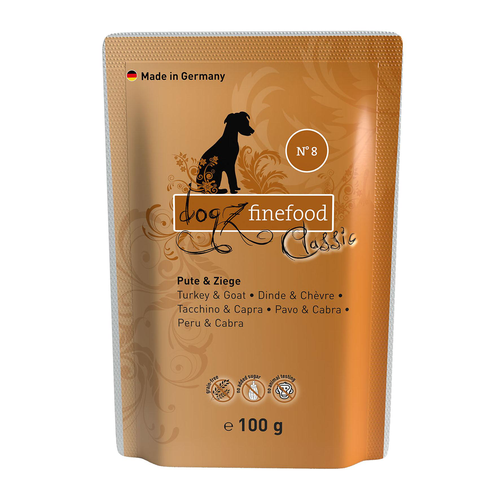 Dogz Finefood No.08 Dinde &amp; chèvre 100g - MyStetho Veterinary