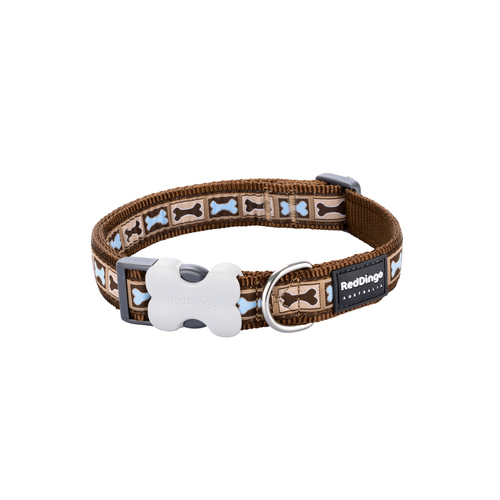 RedDingo Dog Collar Design Brown M Bone Yard Brown 20mm x 31-47cm - MyStetho Veterinary