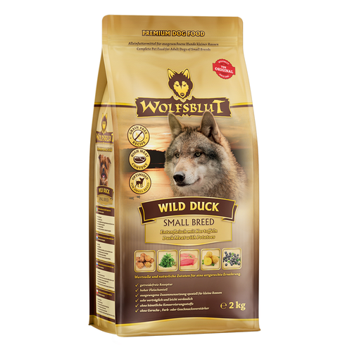 Wolfblut Canine Adult Small Breed Wild Duck - canard avec pomme de terre 2kg - MyStetho Veterinary