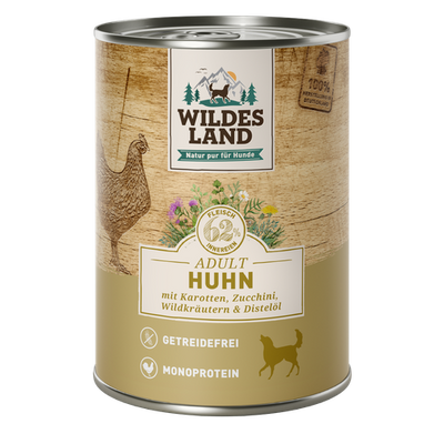 Wildes Land Canine Adult poulet avec carotte & courgettes 400g - MyStetho Veterinary