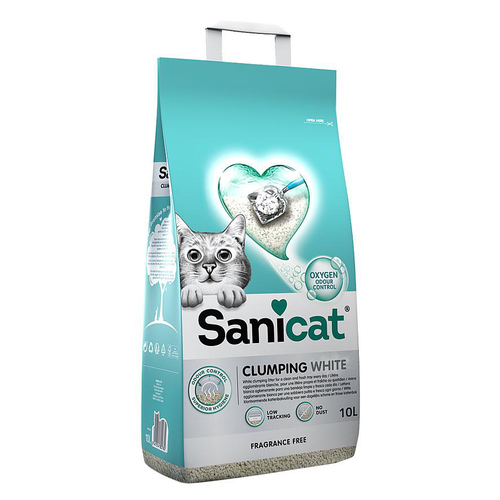 Sanicat Litière Clumping White, neutre, 10L - MyStetho Veterinary